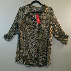 Emily Daniels Women's Blouse Animal Print Size 2X (197)